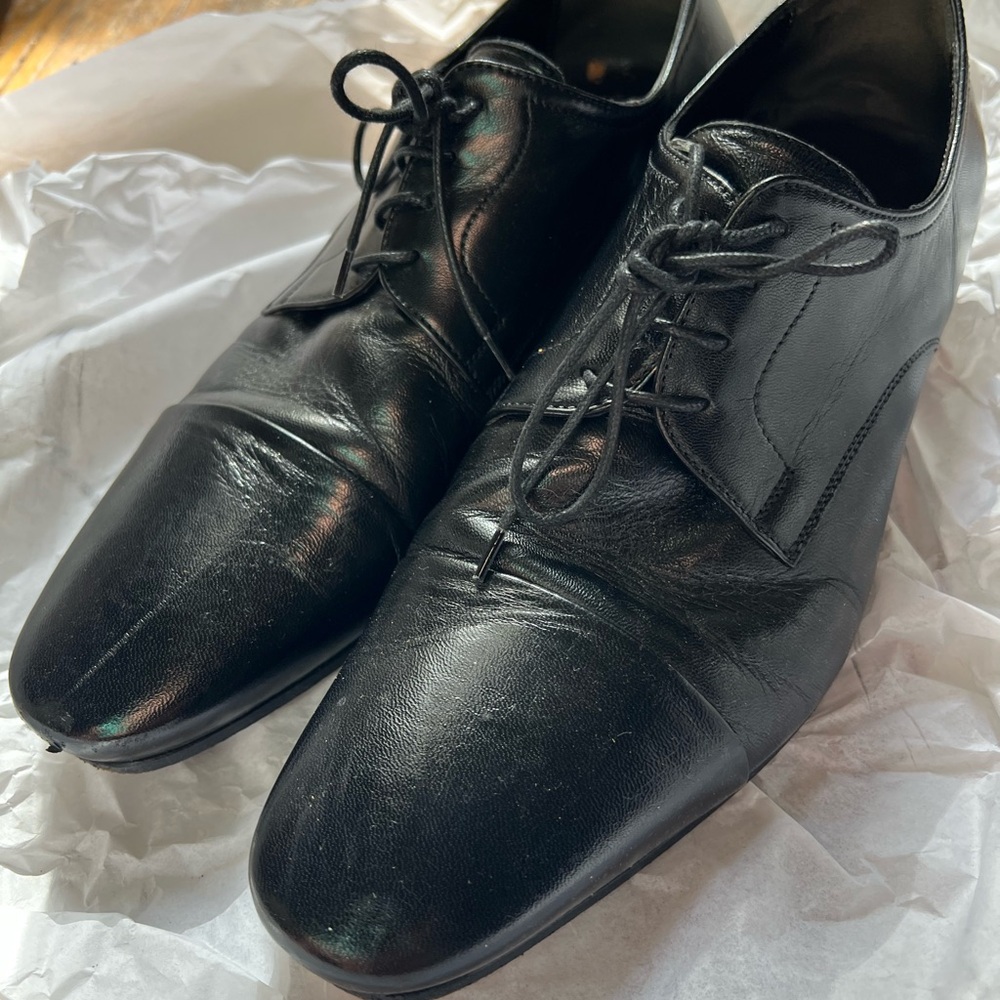Bruno Magli Black Leather Oxfords